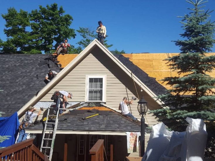 Brookline, MA metal roofing work-in-progress