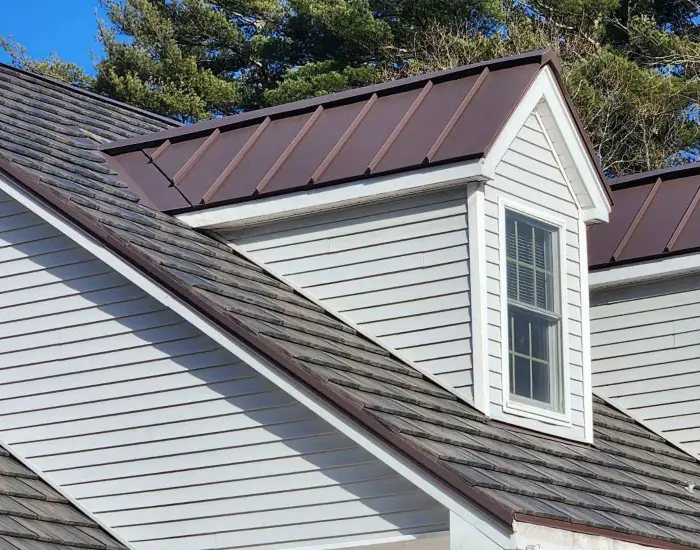 A metal roof that was eligible for a tax credit in southern New England