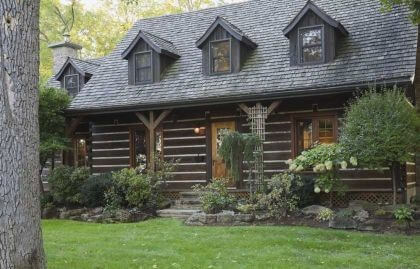 log cabin roof texture