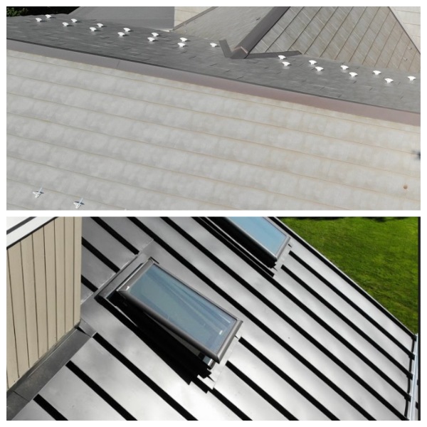 Two different types of metal roofs
