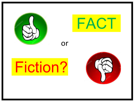 fact or fiction graphic with thumbs up and thumbs down regarding metal roofs