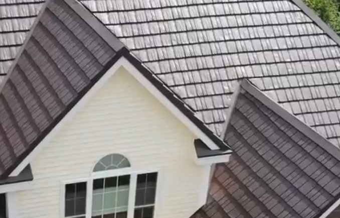 rustic metal shingle roof replacement in mustange brown in MA, CT, NH, or RI