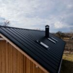 high angle beautiful roof wooden house