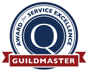 GuildQuality logo representing third-party customer satisfaction rating for home contractors.